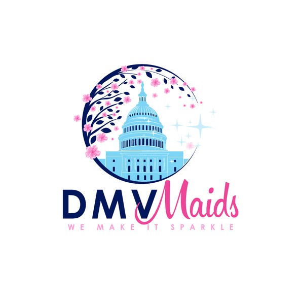 Cherry blossom design with the title 'Cleaning logo desing for DMV Maids'