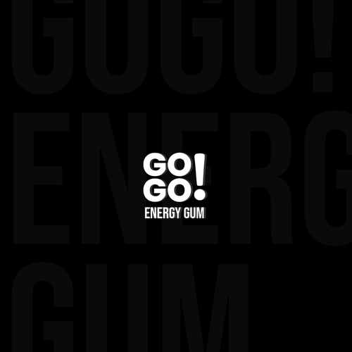 Grayscale logo with the title 'Bold logo for caffeinated chewing gum'