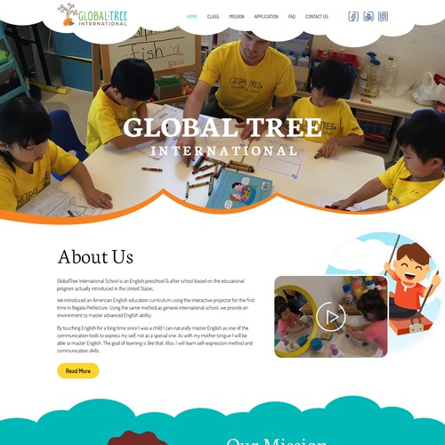 Preschool design with the title 'Global Tree International School'