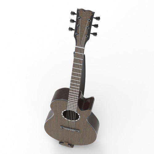 Guitar design with the title 'Acoustic guitar'