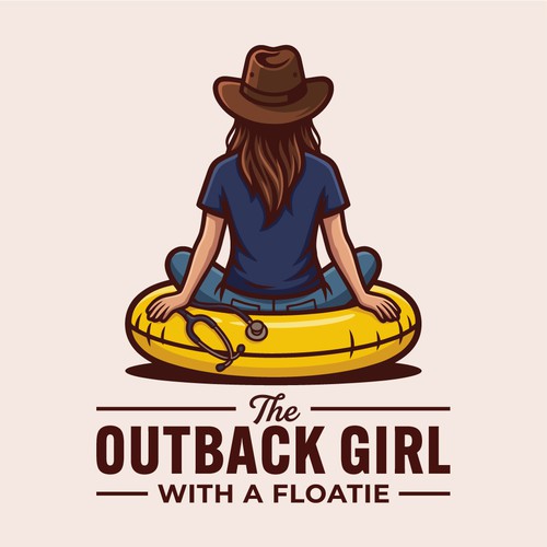 Floating logo with the title 'The Outback Girl with a Floatie'
