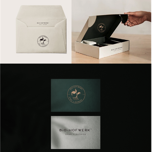 Agriculture brand with the title 'Elegant logo design for a  small farm connecting certified organic agriculture with yoga and events!'