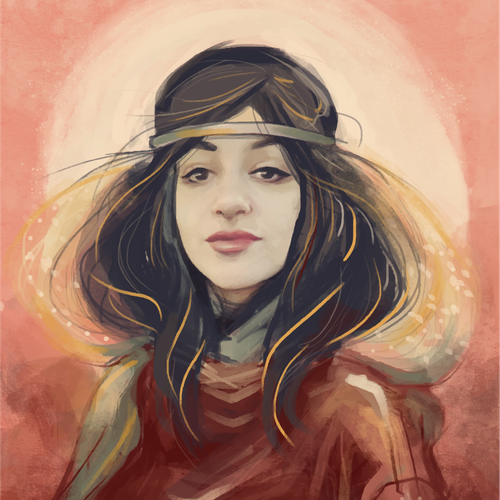 Singer artwork with the title 'Portrait of a singer'