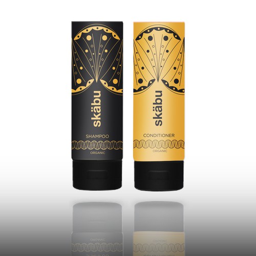 Classic packaging with the title 'Art Deco Design for Organic Shampoo & Conditioner Bottle (#2)'