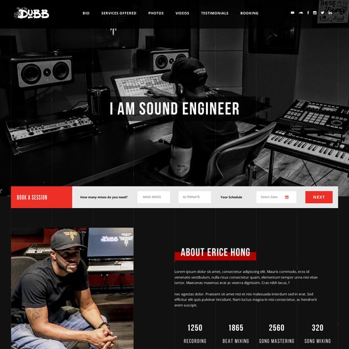 Music website with the title 'website design'