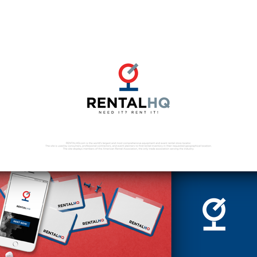 Target logo with the title 'RentalHQ Logo Design'