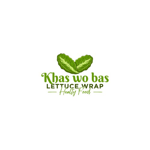 Wrap logo with the title 'Logo symbolizing lettuce wrap in vector'