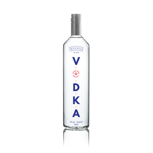 Vodka label with the title 'Vodka challenge - Packaging design'