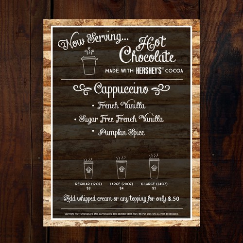 Chalkboard design with the title 'Menu Board'