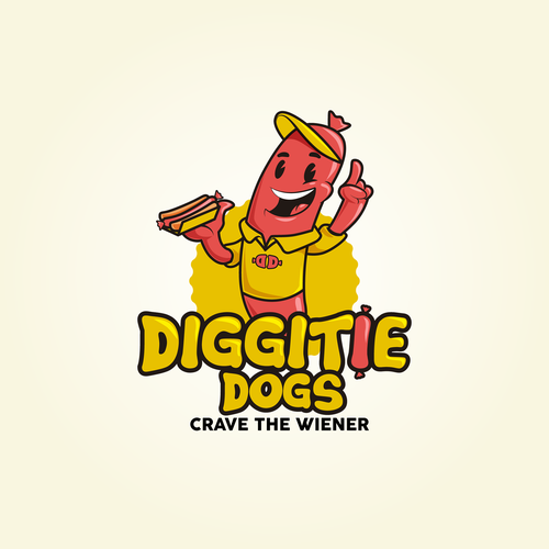 Sketchbook logo with the title 'Character logo - hot dog'