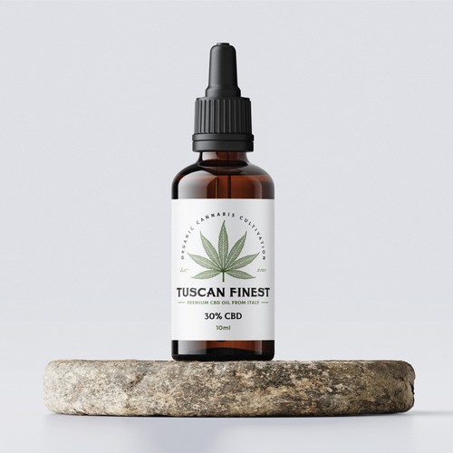 Cannabis label with the title 'Logo and label design for Tuscan Finest'