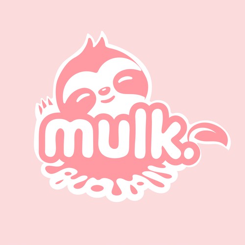 Light pink logo with the title 'Logo cooncept for Mulk.'