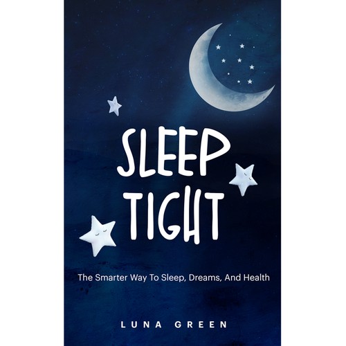 Serenity design with the title 'Quiet and modern eBook cover for sleep and dreams'