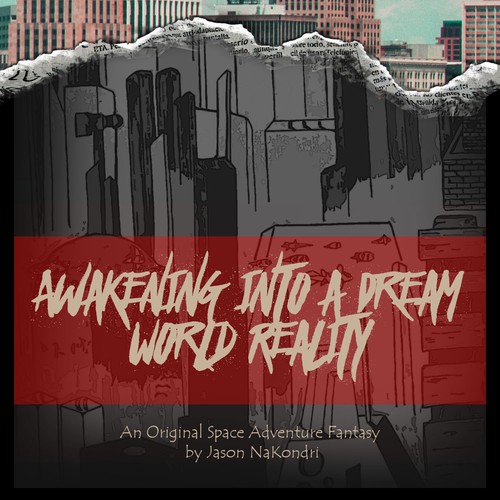 Dream book cover with the title '"AWAKENING INTO A DREAM WORLD REALITY"'