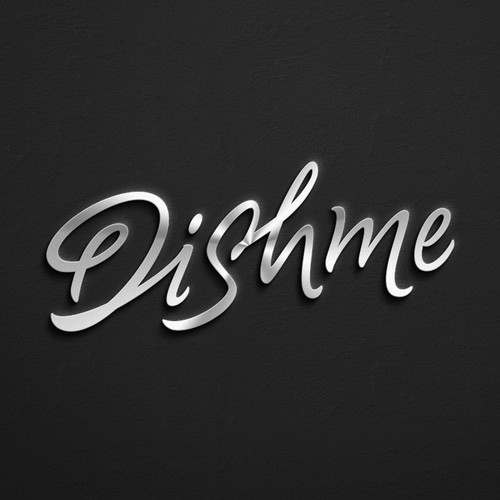 Brush lettering design with the title 'Dishme'
