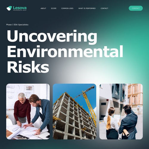 Engineering design with the title 'Modern website for Environmental Risks company'