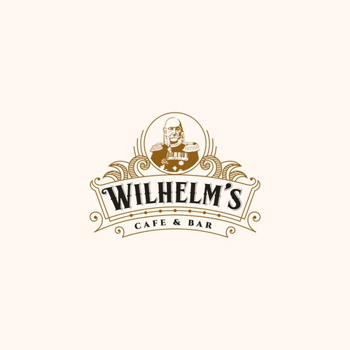 Cafe bar logo with the title 'Wilhelm's cafe & bar'