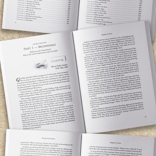 Walking design with the title 'Epic Novel based on real events'