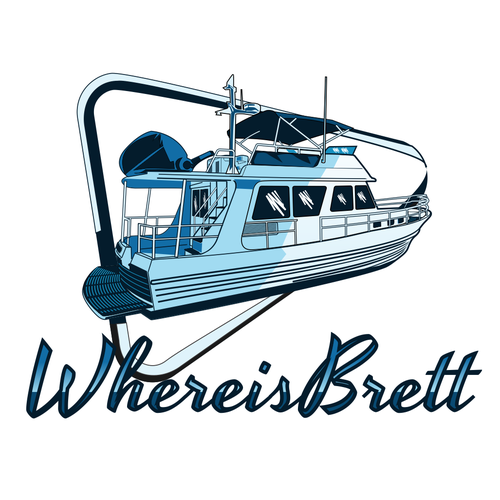 Yacht logo with the title 'Modern Illustration Logo Concept for WhereisBrett '