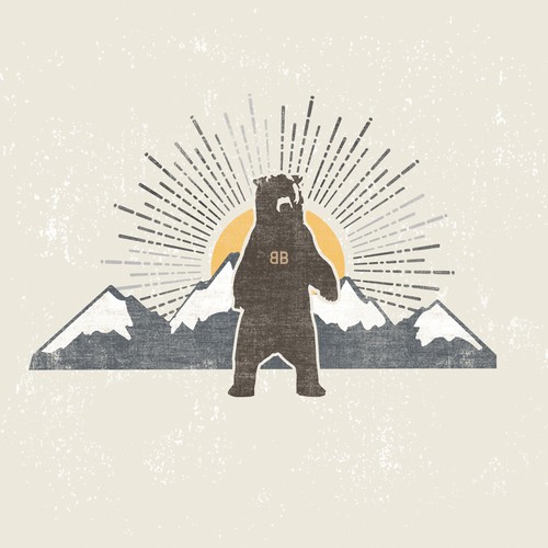 Distressed design with the title 'Bear Mascot design - winner'