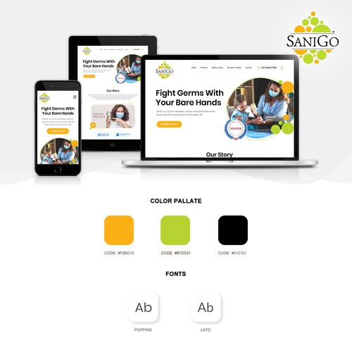 Retail website with the title 'Hand Sanitizer Website'