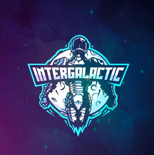 Robotics design with the title 'SPACEMAN ASTRONAUT COIN LOGO '