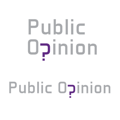 Question mark design with the title 'Logo design for a public opinion webpage'
