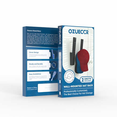 Professional packaging with the title 'Wall Mounted Hat Rack'