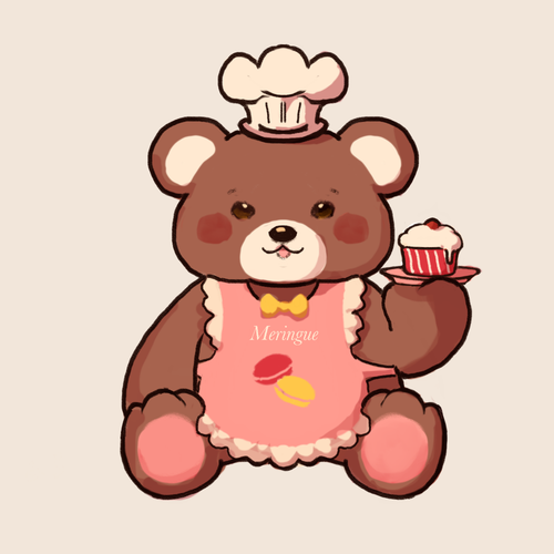 Apron design with the title 'Bear mascot for bake sales'
