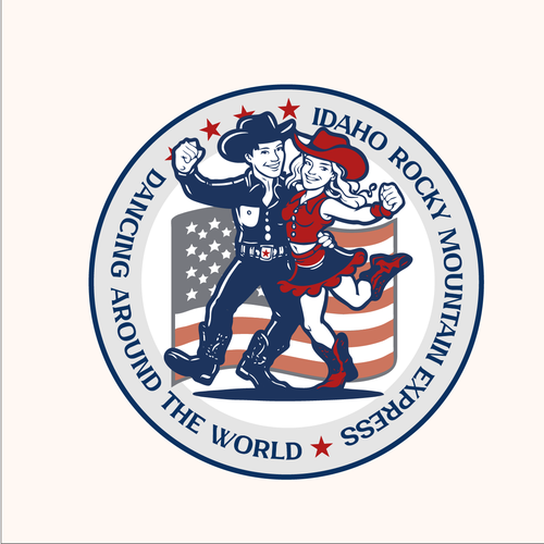 Dance school logo with the title 'Clogging dance'