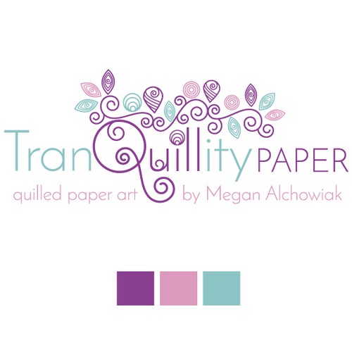 Jade logo with the title 'Create a logo for my new paper quilling craft business: TranQuillity Paper'