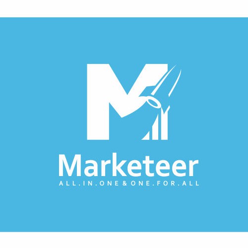 Market logo with the title 'Logo for Marketeer, convey the "Rocketeer concept" '