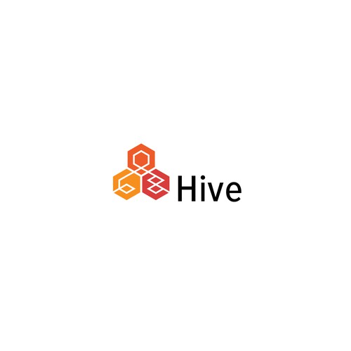 Beehive logo with the title 'Geometric logo concept for a business networking project'