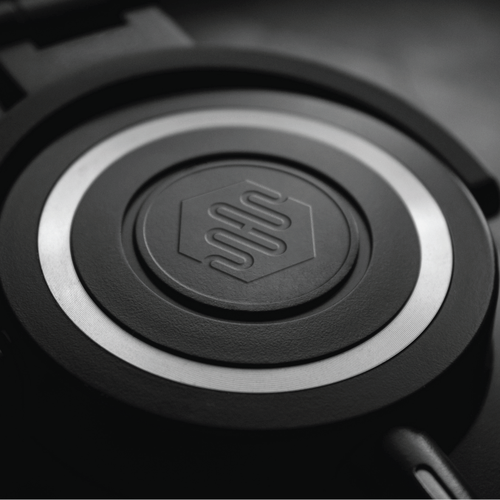 Hexagon brand with the title 'Honey Headphones Logo'