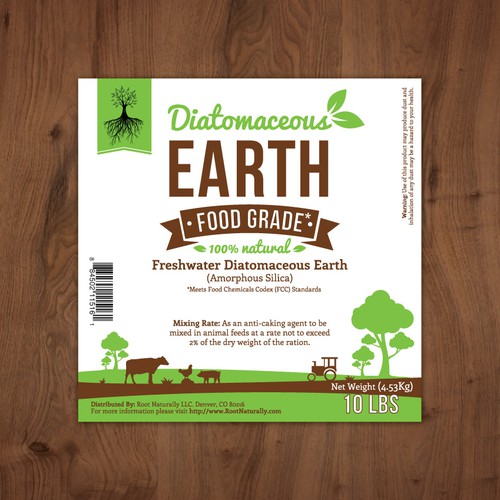 Earthy design with the title 'Label for natural product line (for Root Naturally.com)'