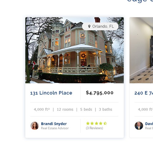Listing design with the title 'Real Estate Listing Website design'