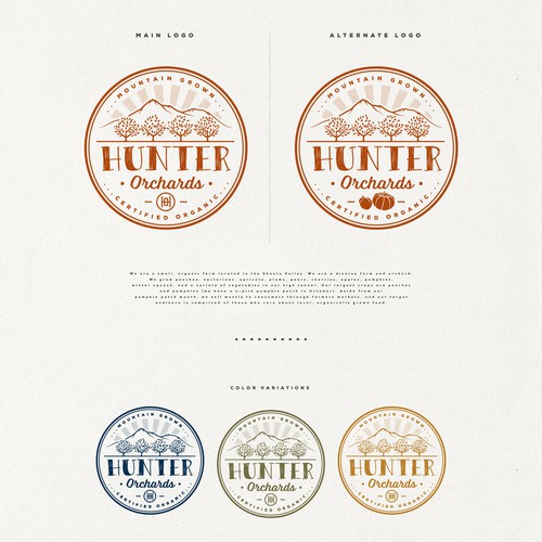 Fruit design with the title 'Logo Design for Hunter Orchards'