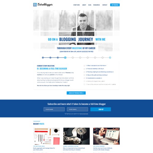 Blogger design with the title 'Website design for Entreblogger'