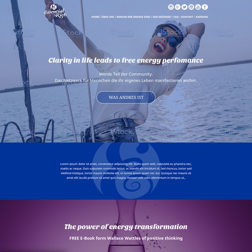 Energy website with the title 'Essential Rich - ReDesign Contest'