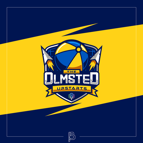 Volleyball design with the title 'The Olmsted Upstarts - Winning Project'