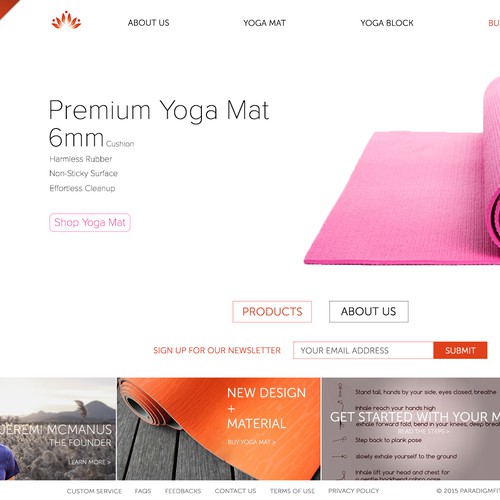Yoga website with the title 'Design a killer website for the exciting yoga + fitness brand ParadigmFit.'