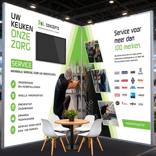 Design with the title 'Booth design'