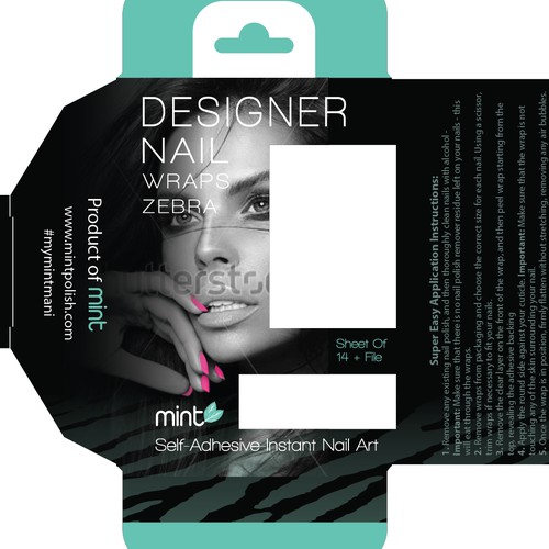 Nail design with the title 'Packaging for Mint Nail Art'