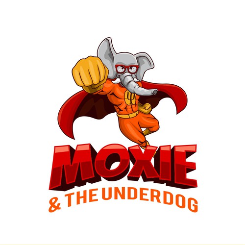 Elephant brand with the title 'superhero illustration design. '