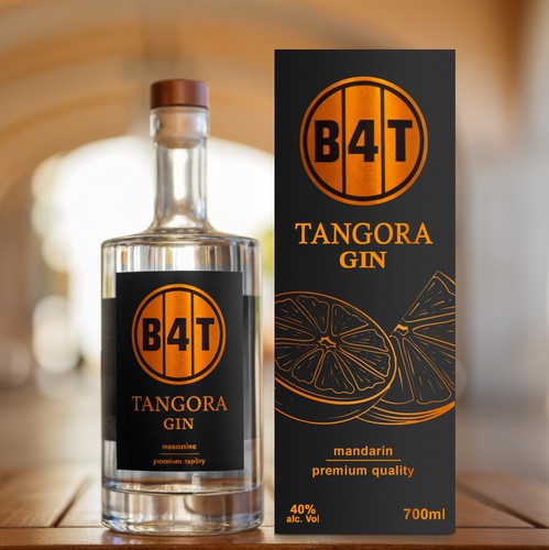 Liquor packaging with the title 'Label product'