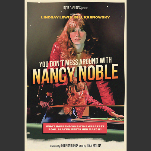 Animated illustration with the title 'Nancy Noble Film Poster'