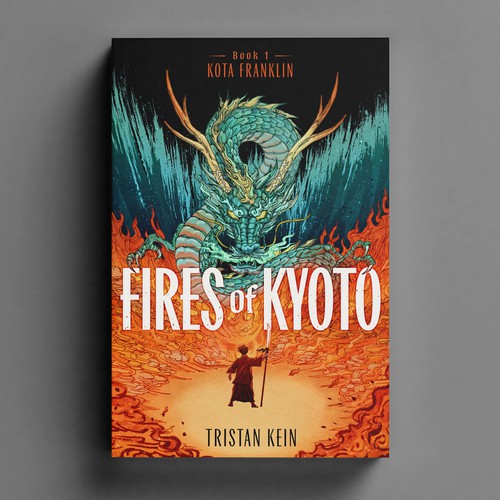 Book cover with the title 'Book Cover for Fires of Kyoto'