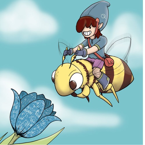 Elf design with the title 'Characters for card game "pollination"'