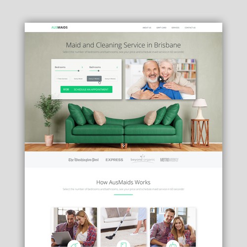 Cleaning website with the title 'Cleaning and Maid Service Website'