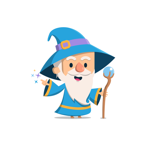 Wizard design with the title 'wizard mascot design'